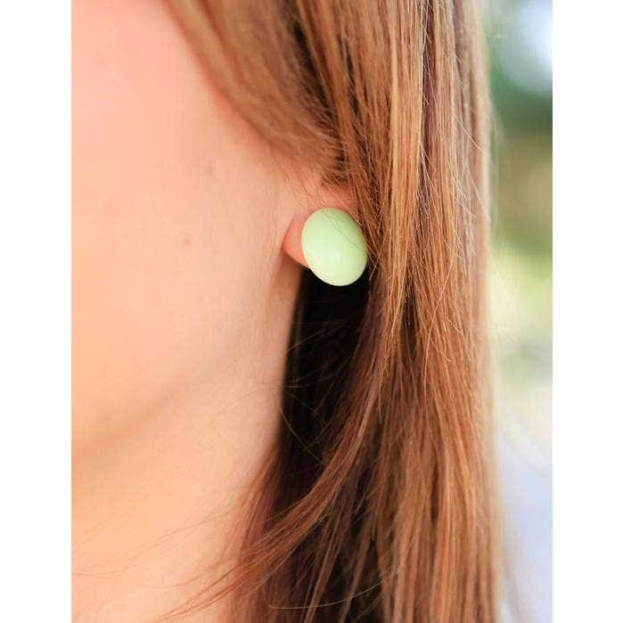 Leetie Lovendale – Engroshandel Ørestikkere – Gul & Creme Stribe Vintage Lucite Disc Stud Øreringe1