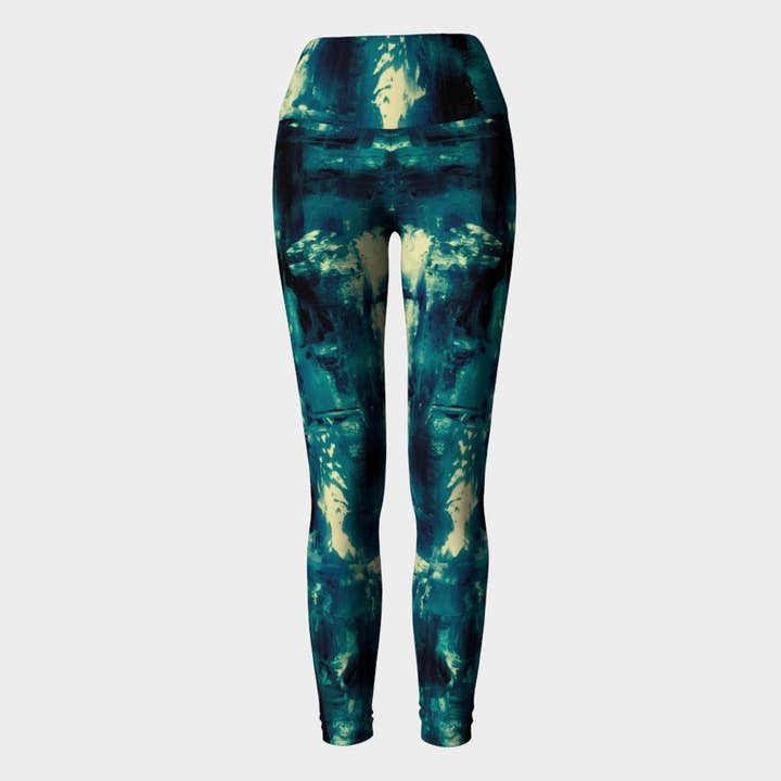 Leggings angelo color acqua e crema per la vendita all'ingrosso da parte di EmBellish Active