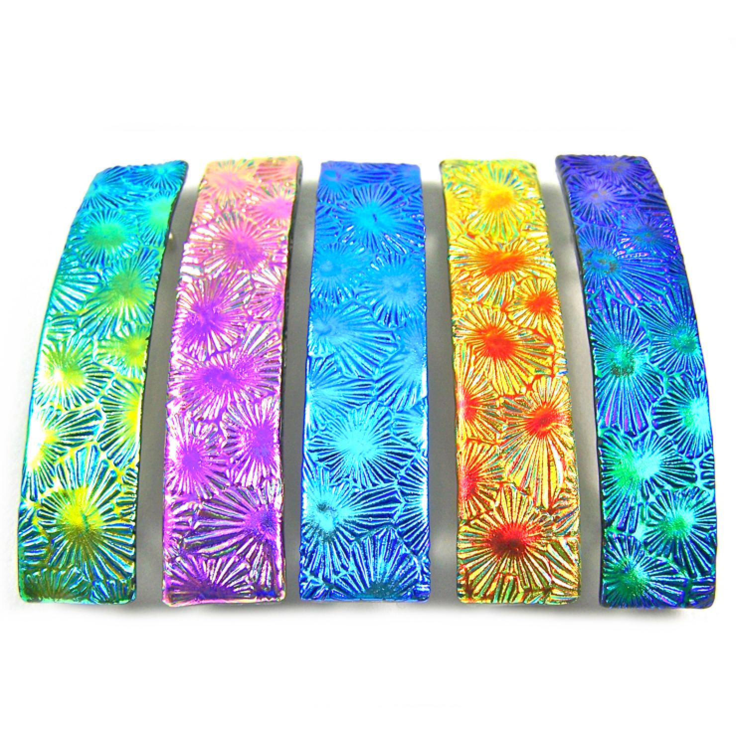 Glass Town USA - Wholesale Barrette - Women's - Barrettes Dichroic Glass Florentine Large Size1