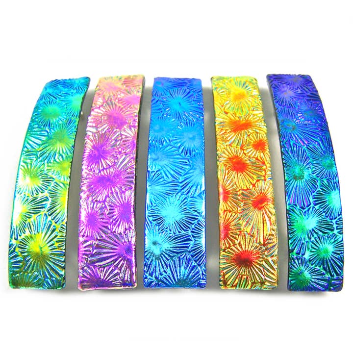 Glass Town USA – Travessão para cabelo - Mulher por atacado – Barrettes de vidro dicróico florentino tamanho grande1