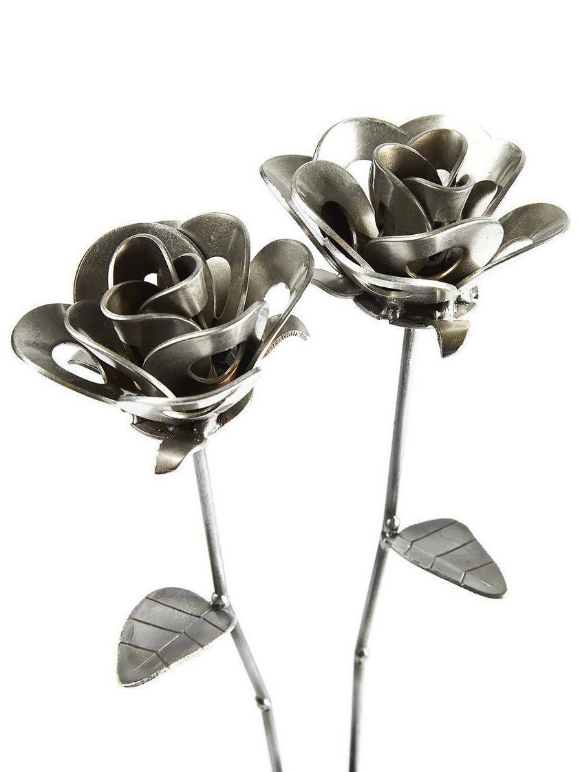 Metal Relic - Wholesale Artificial Flowers - Dual Immortal Roses And Bud Vase5