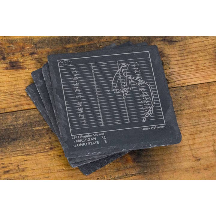 Greatest Michigan speelt leisteen onderzetters - Set van 4 voor wholesale door Playbook Products