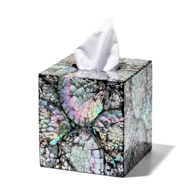 Mother of Pearl - Black Tissue Box for wholesale by LADORADA