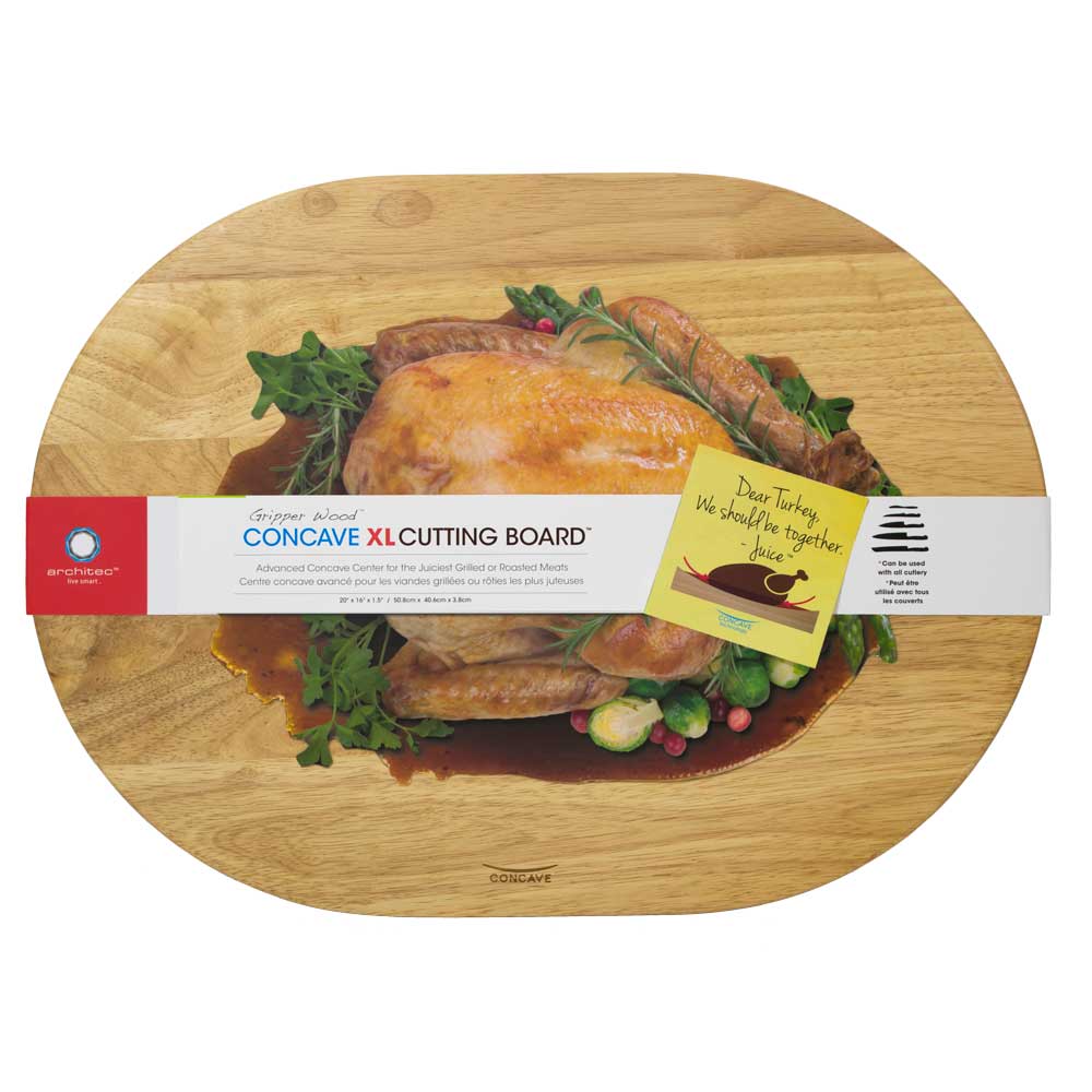 Bradshaw International, Inc. - Architec - Wholesale Cutting Board - Architec® Gripperwood™ Concave™ XL 22 x 16 x 1.52
