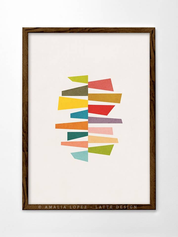 Impressão artística de trapézios 3. Estampa geométrica por atacado de Latte Design