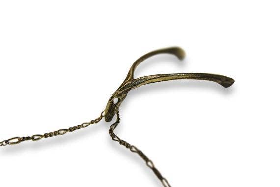 Moon Raven Designs - Wholesale Pendant/Charm Necklace - Large Wishbone Necklace - Bronze2