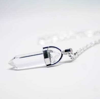 Stainless Steel Chain - Clear Quartz Healing Stone Necklace for wholesale by Foxfire Stones