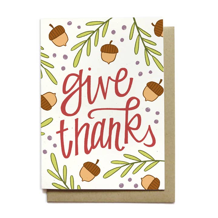 Thanksgiving Card - Give Thanks for wholesale by Hennel Paper Co.