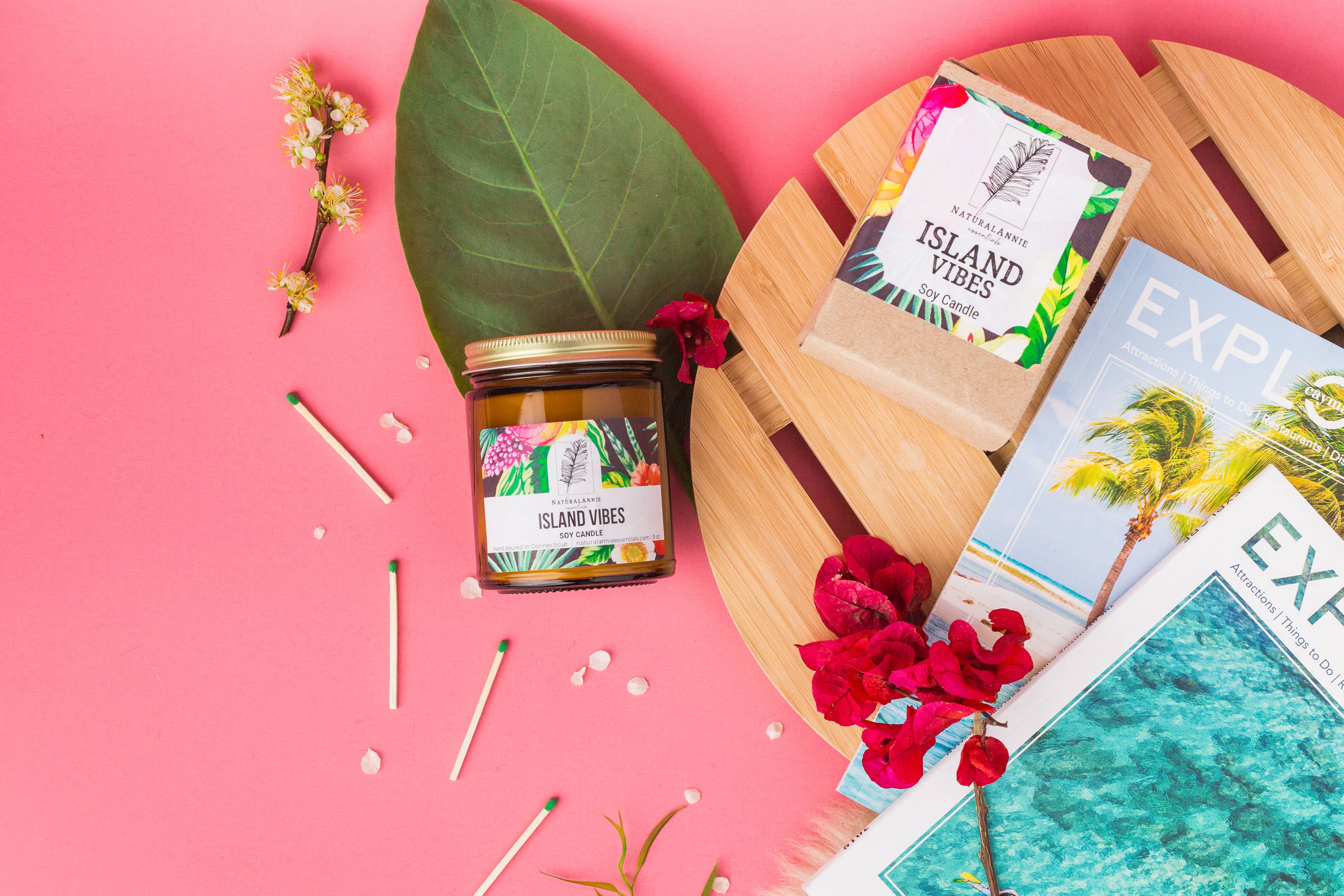 NaturalAnnie Essentials - Wholesale Jar/Filled Candle - Island Vibes Fruity/ Tropical scented Soy Candle2