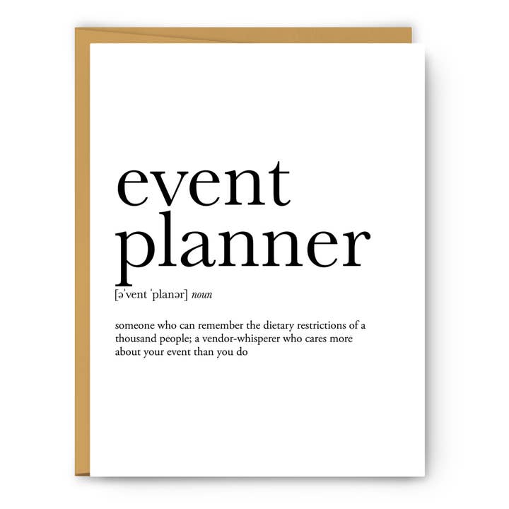 Begivenhed Planner Definition - bryllup & jubilæumskort for engroshandel hos Footnotes