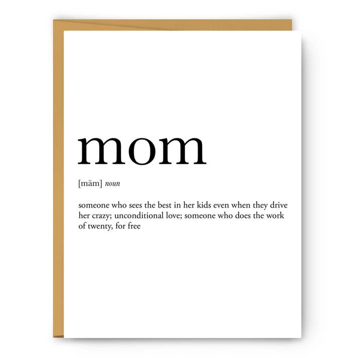 Footnotes - Wholesale Mother's Day Card - Mom Definition - Mother's Day Card