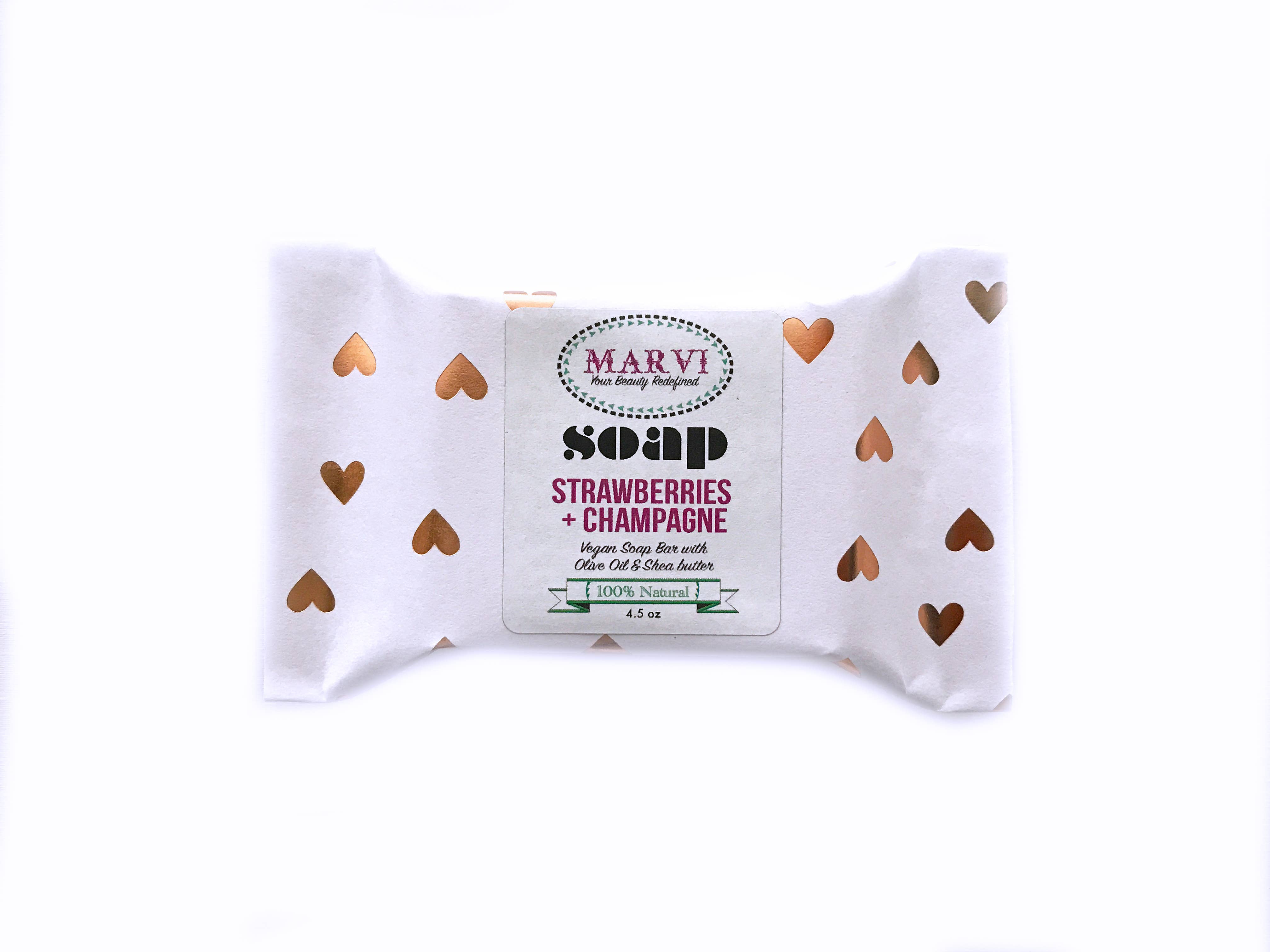 Marvi Beauty - Wholesale Bar Soap - Strawberries + Champagne Soap1
