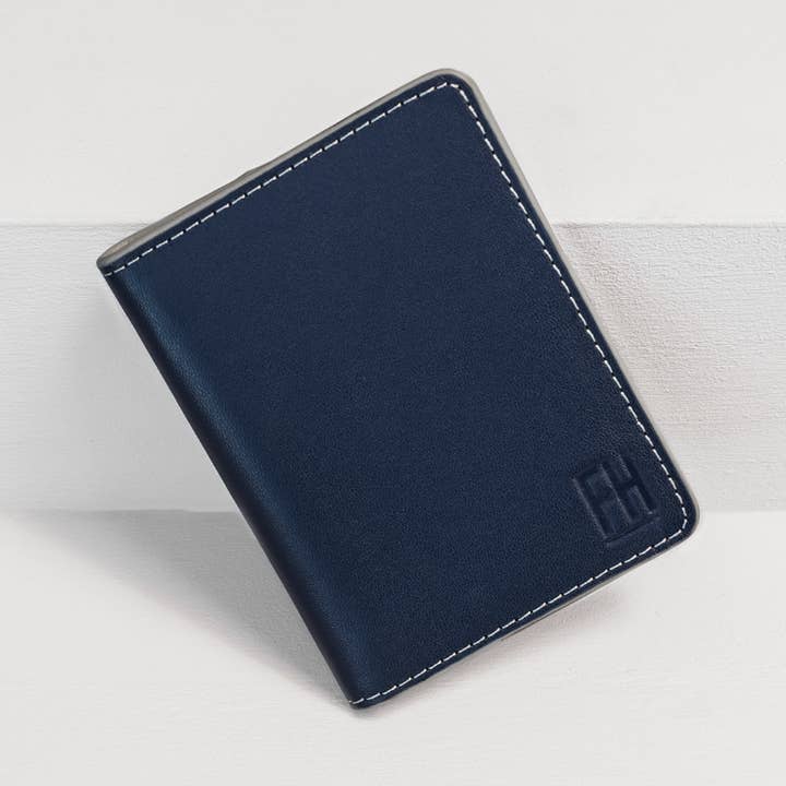 Navy and Stone Bifold Wallet for wholesale by Forrest & Harold