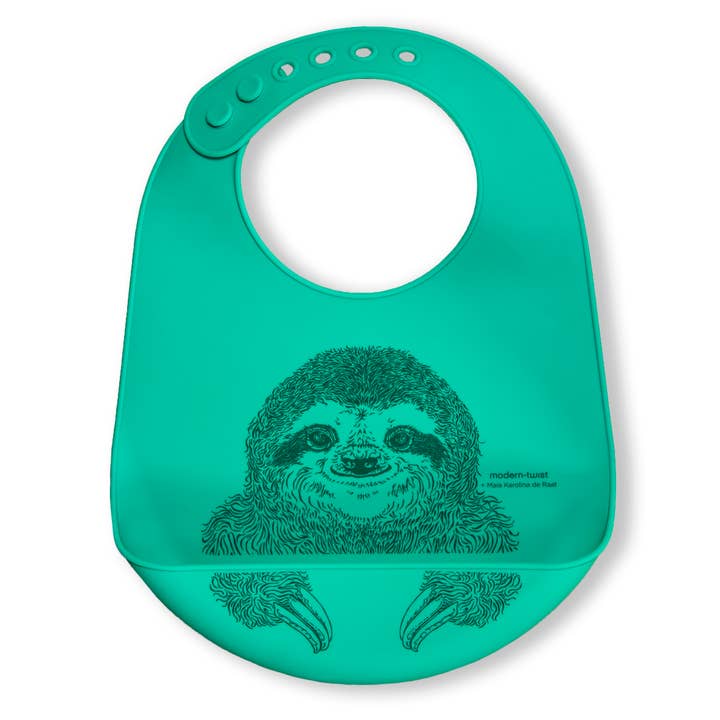 Bucket Bib: Sloth - Jungle Green for wholesale by modern-twist