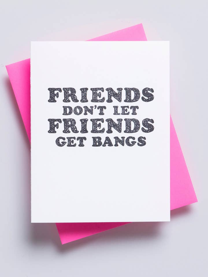 Bangs - cartão de saudação hilariante, cabeleireiro por atacado de Richie Designs