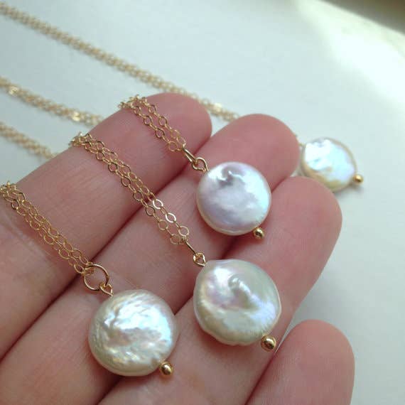 Laalee Jewelry - Wholesale Pendant/Charm Necklace - White Freshwater Coin Pearl Necklace2