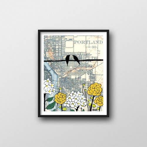 Vackra Portland konsttryck för wholesale av Rachel Austin