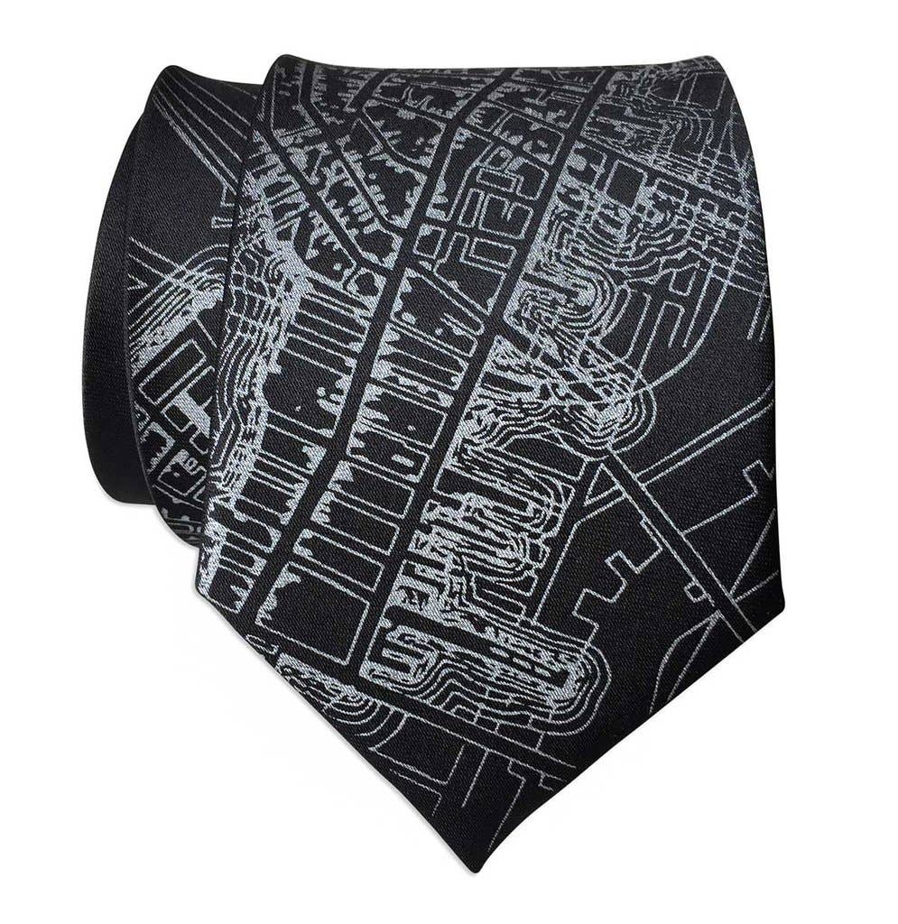 Cyberoptix Tie Lab - Wholesale Necktie - Men's - Boston Map Necktie, 1814 Vintage Map Print Tie1