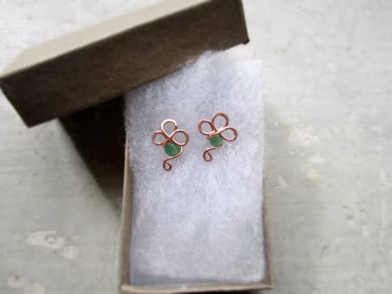 Contempo Jewelry - Wholesale Stud/Post Earrings - Shamrock Copper Stud Earrings3