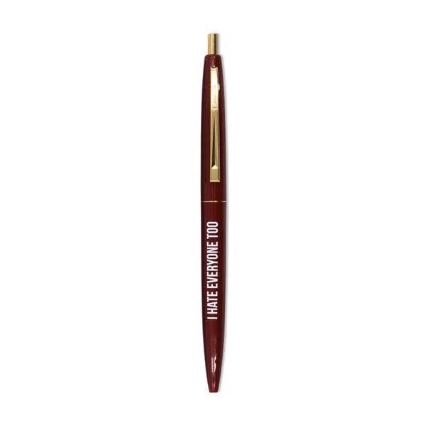 GetBullish - Wholesale Pen - I Hate Everyone Too Refillable Clic Pen in Deep Burgundy1