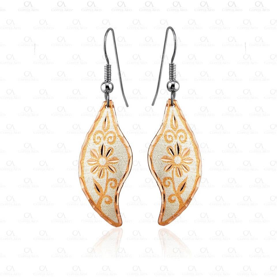 COPPER ARTS INC. - Wholesale Dangle Earrings - 402SP Floral Design Earrings