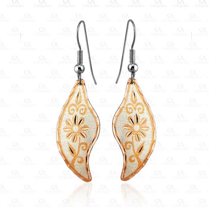 COPPER ARTS INC. - Wholesale Dangle Earrings - 402SP Floral Design Earrings0