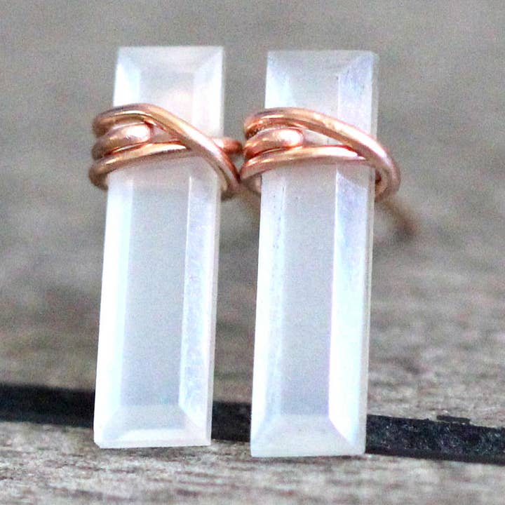 Pregos de barra de pedras preciosas - Moonstone por atacado de Saressa Designs