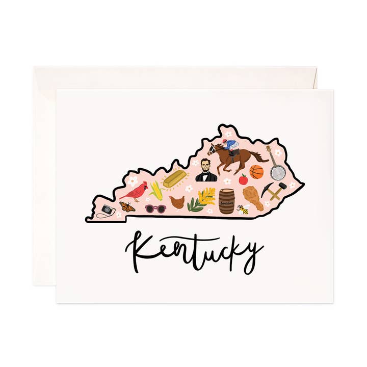 Bloomwolf Studio - Wholesale Everyday Greeting Card - Kentucky Greeting Card - State Map Stationery, Card Set0