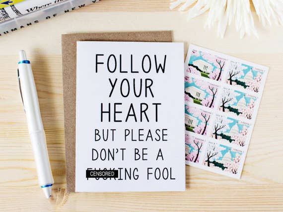 Honest AF Cards - Wholesale Love Card - Follow Your Heart Card0