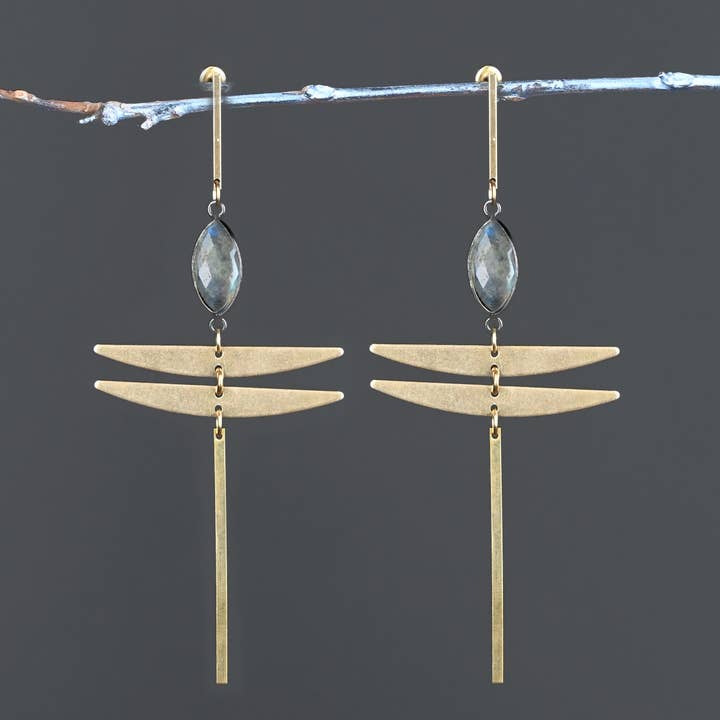 Bar Top SP Dragonfly Statement Earrings for wholesale by KBD Studio