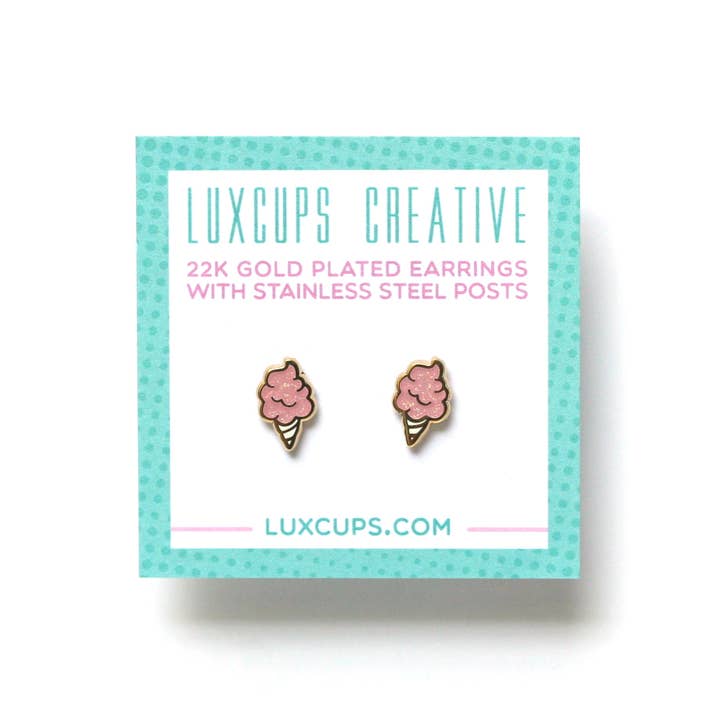 LuxCups Creative - Wholesale Stud/Post Earrings - Cotton Candy Earrings (ON SALE!)