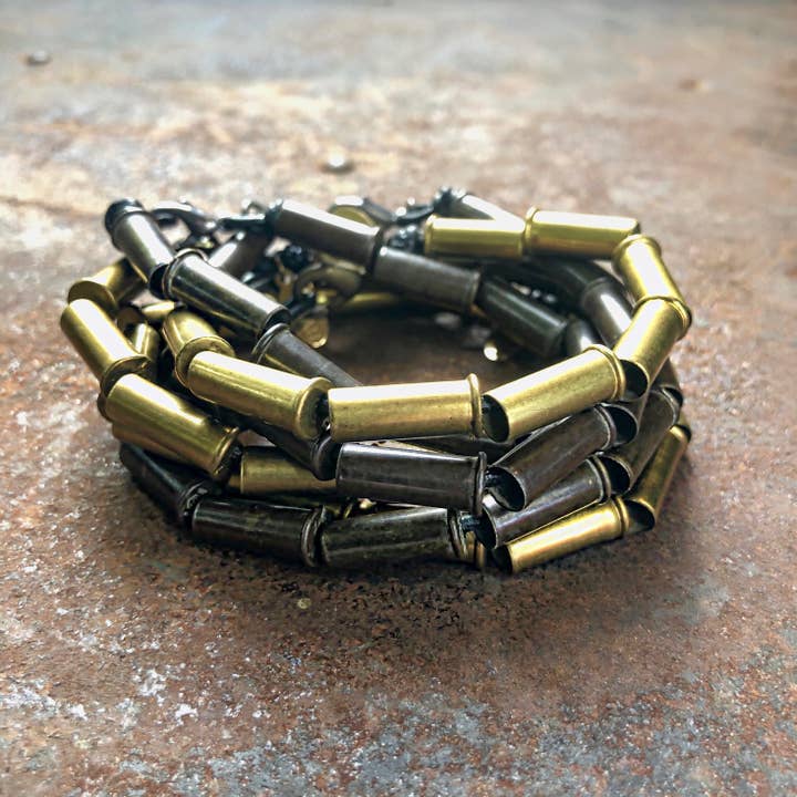 ASTALI - Wholesale Beaded Bracelet - Bullet Tube Bracelet - Brass, Recycled .22 Cal Shell Casings8