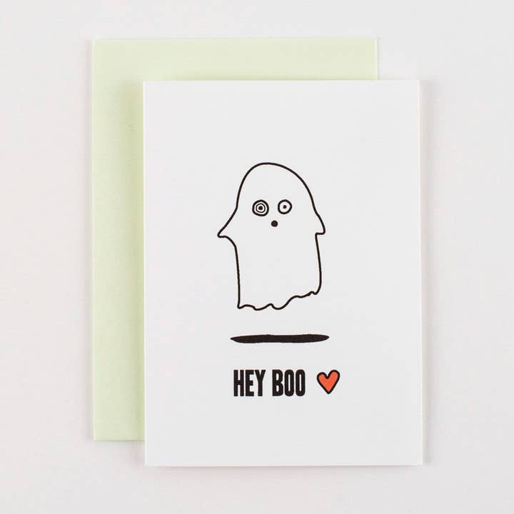 Hey Boo Valentine's Love and Halloween Greeting Card for wholesale by ILOOTPAPERIE