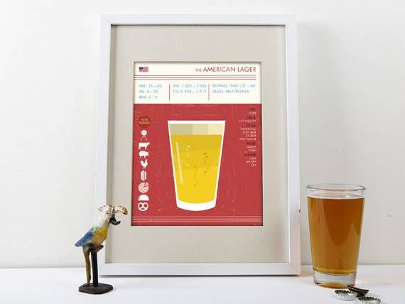 The National Anthem - Vente Affiche d'art - Impression artistique de bière américaine de 8 po x 10 po0