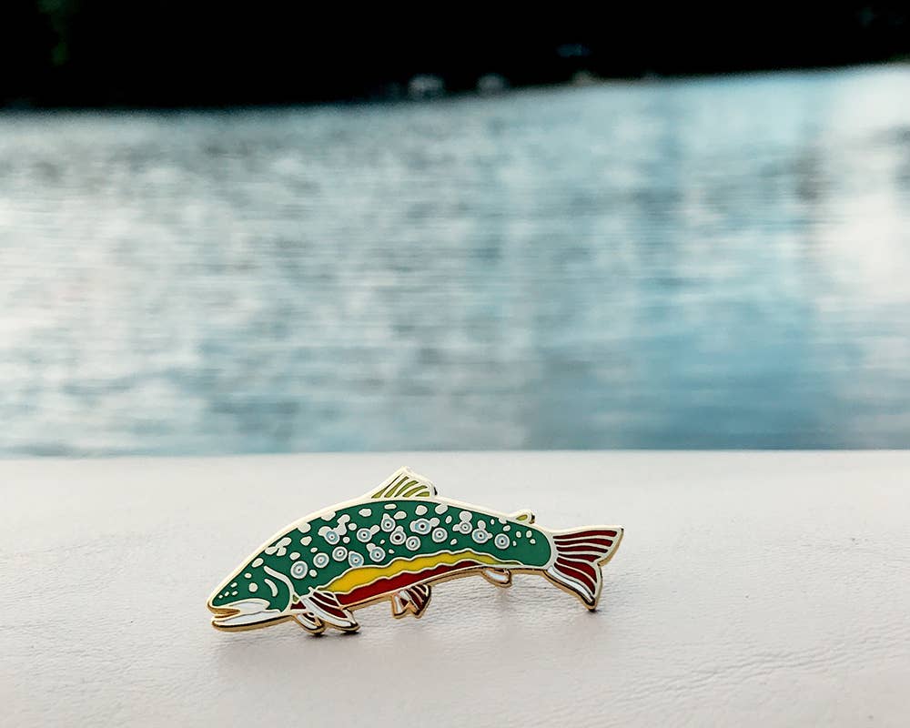 Wildship Studio - Wholesale Lapel Pin/Button - Brook Trout Enamel Pin2