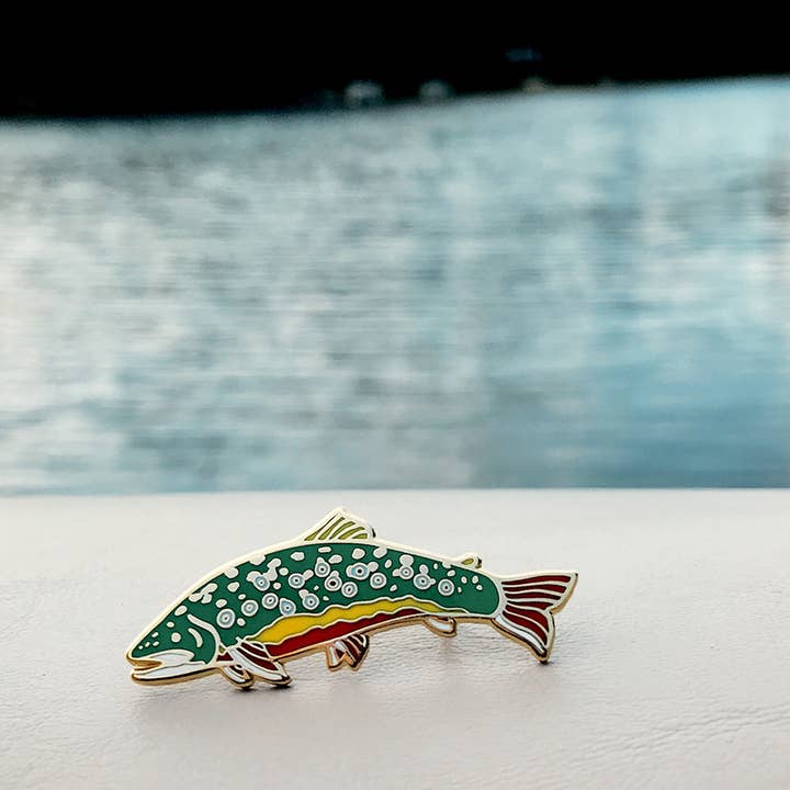 Wildship Studio - Wholesale Lapel Pin/Button - Brook Trout Enamel Pin2