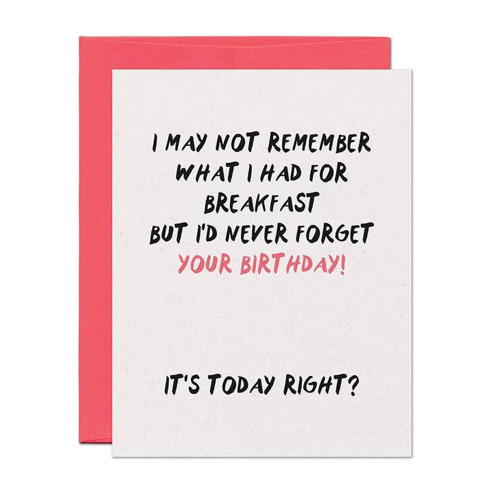Never Forget Belated Birthday Card for wholesale by Warren Tales