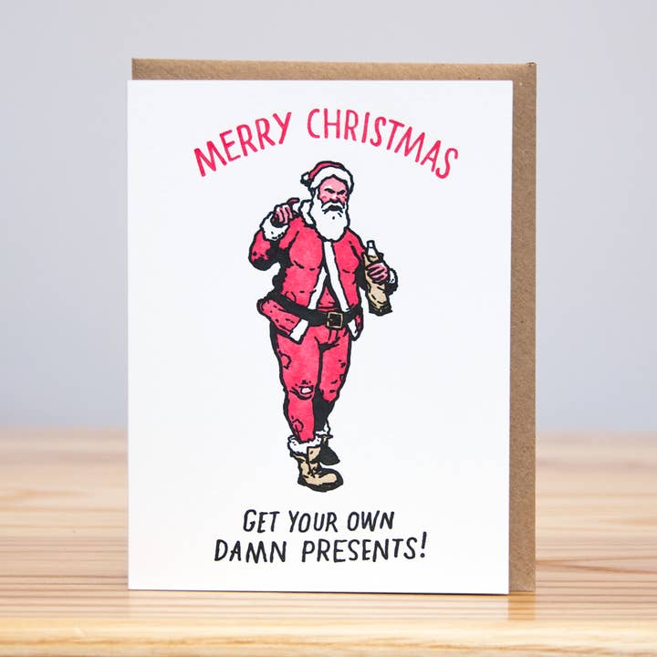 Babbo Natale ubriaco per la vendita all'ingrosso da parte di Huckleberry Letterpress