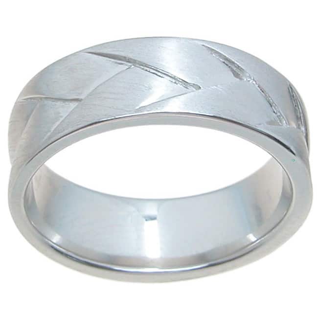 Sterling Silver Ventian Finish 7mm Cross Over Style Wedding Band for wholesale by Plutus Brands