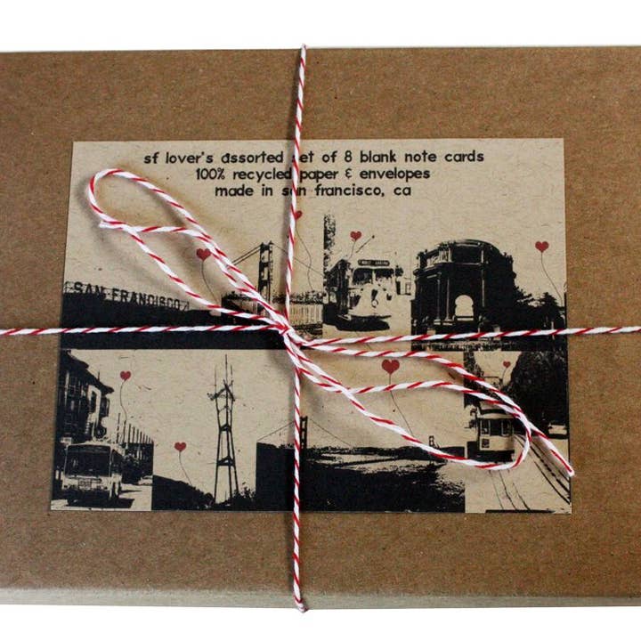 noteify - Wholesale Stationery/Notecard Set - San Francisco Lover’s Assorted Boxed Set of 8 Note Cards