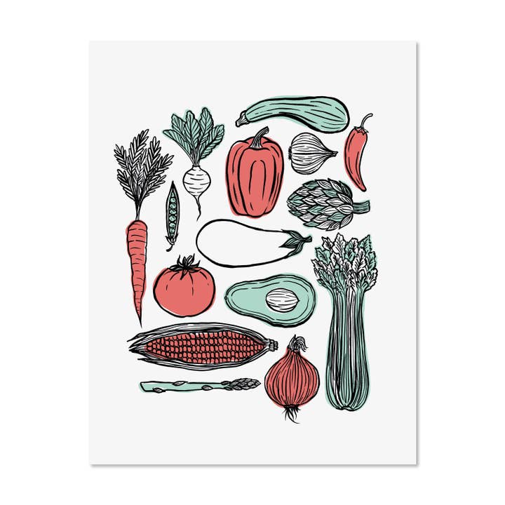 Veggie Art Print voor wholesale door Wild Hart Paper