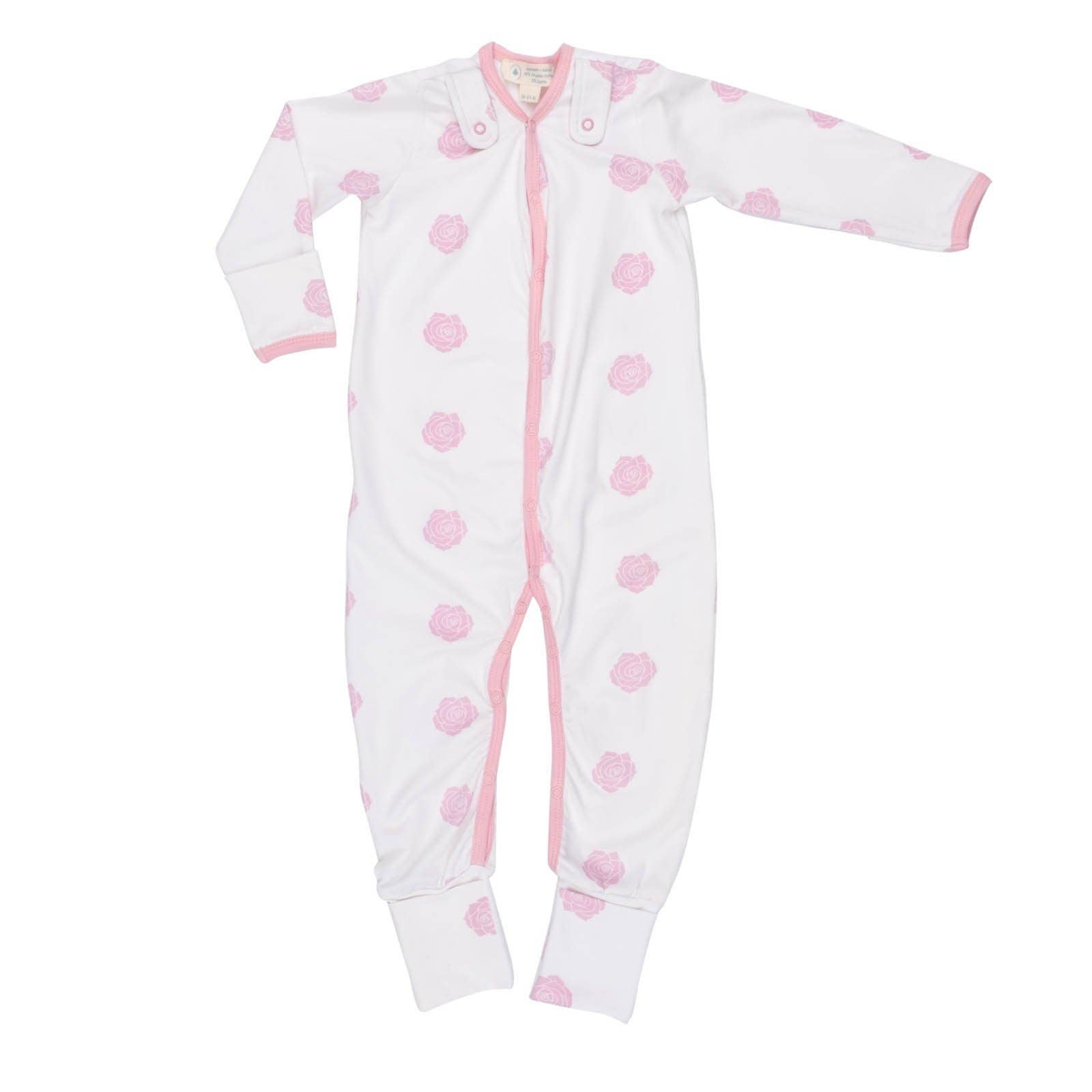 Scarlett and Michel – wholesale Byxdress - Baby – Smart Footed One - Piece Med Hängslen - Rosa Rose1