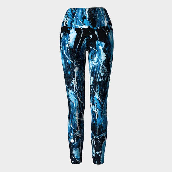 Legging en denim bleu pour la vente par EmBellish Active