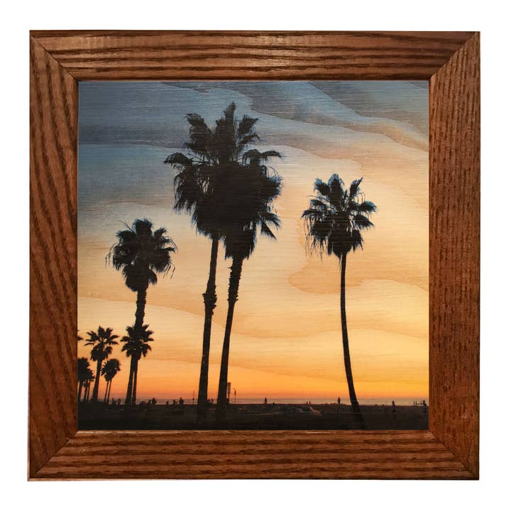 5x5 Venice Palms 2 Wood Print for wholesale by Lancaster Wood Prints