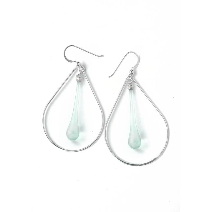 Sundrop Jewelry - Wholesale Dangle Earrings - Laceleaf Glass and Silver Earrings4