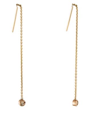 Pendientes enhebrador de diamantes para venta al por mayor de Ore & Gold