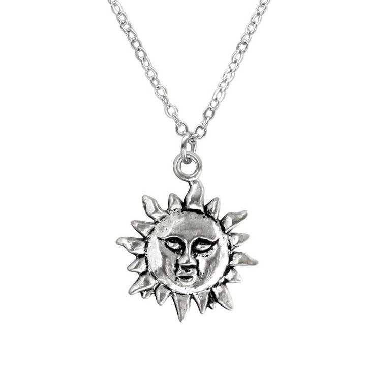 Sun Necklace, Silver Sunshine Sun Charm Pendant for wholesale by O Yeah Gifts
