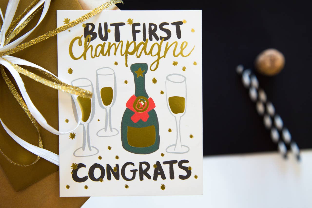 9th Letter Press - Vente Cartes de félicitations - Félicitations au Champagne - Carte de Félicitations1