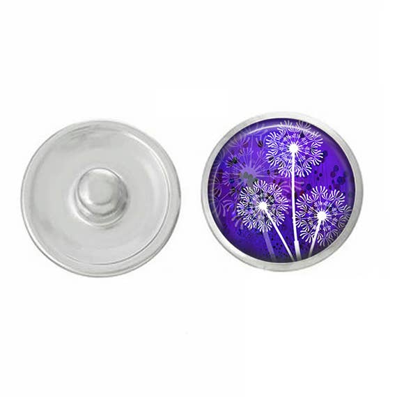 Pissenlit Violet Wish Snap Snap Bijoux pour la vente par Say It in A Snap Jewelry