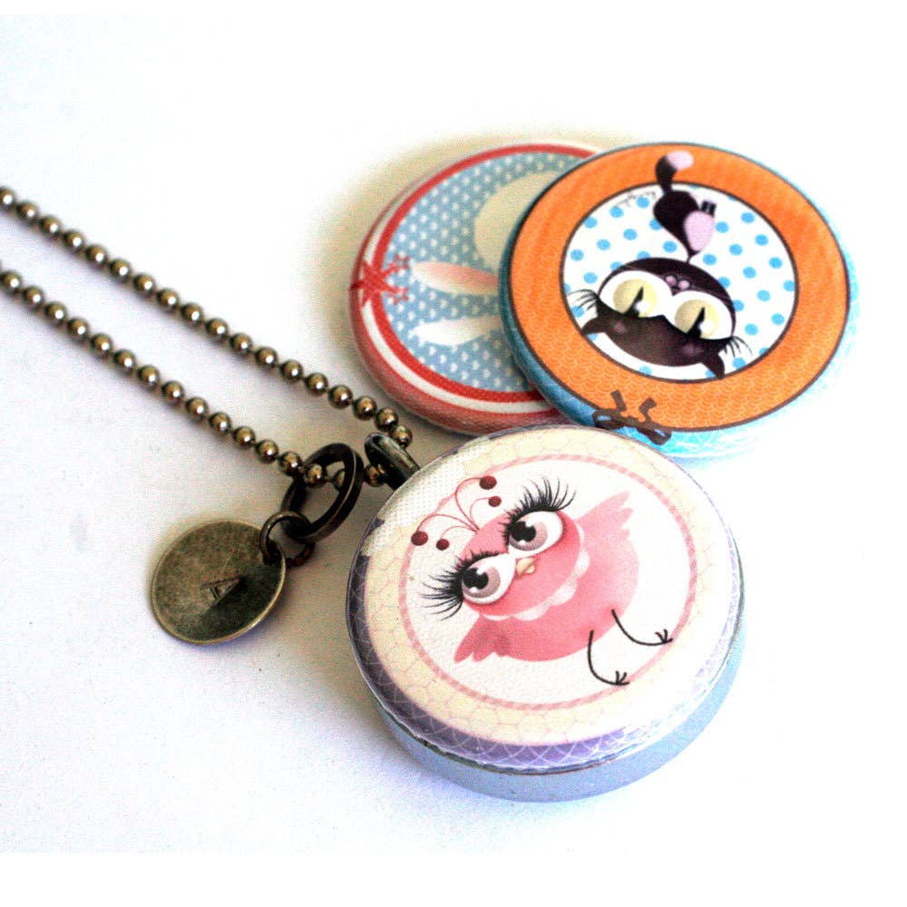 Polarity - Wholesale Locket Necklace - Cat, Rabbit and Owl Locket Necklace4